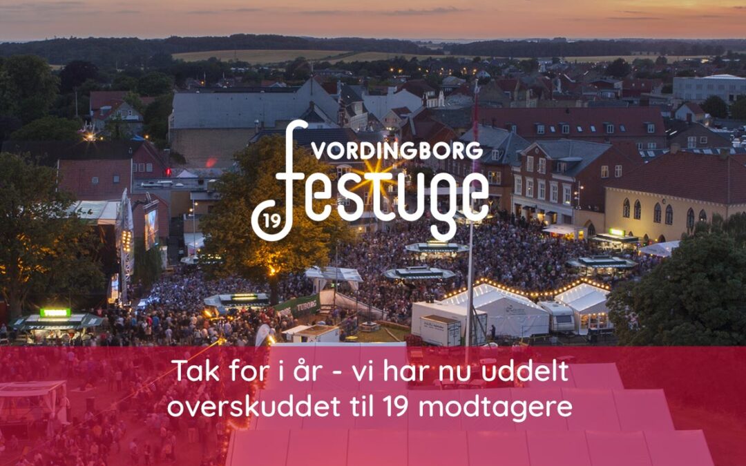 Overskuddet fra Vordingborg Festuge 2019 er uddelt